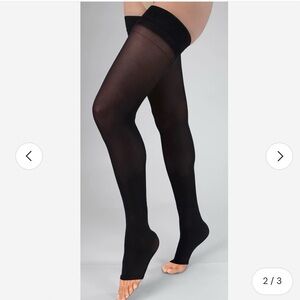Grade Compression Stockings 20-30 mmHg thigh-high Black Open Toe size #5